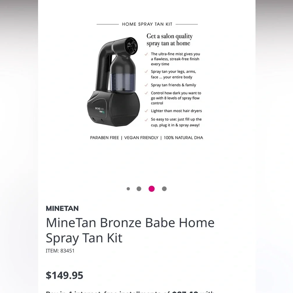 NEW IN BOX - MineTan Bronze Babe Home Spray Tan Kit - Pink Sprayer - Picture 16 of 16